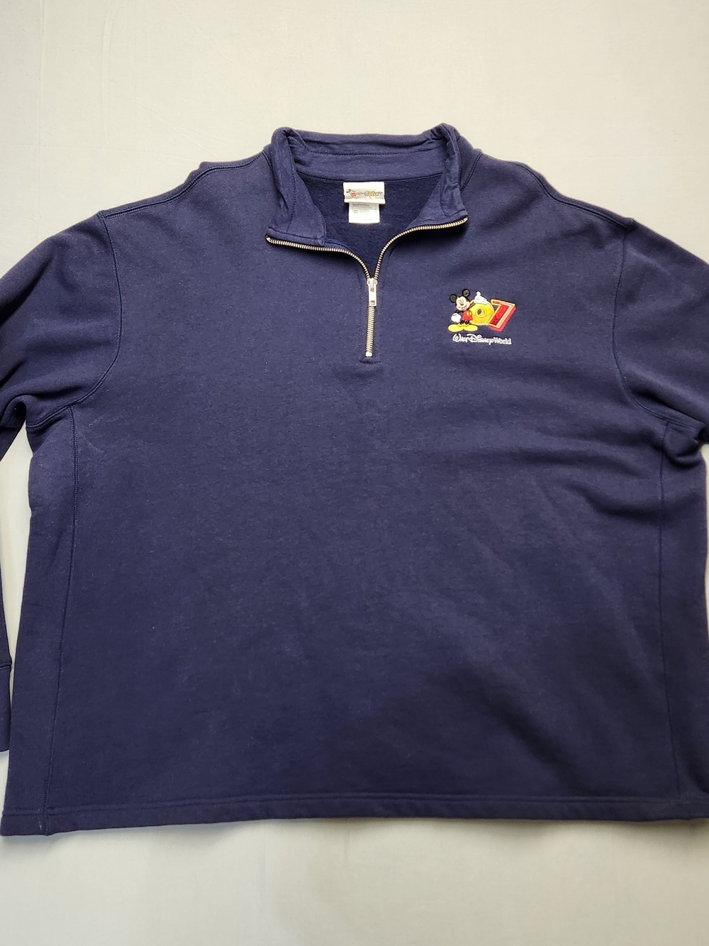 Vintage Walt Disney World Mickey Mouse 2007 Quarter Zip Pullover Sweatshirt XXL